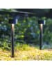 lumisky 2er-Set: Solar-Gartenstecker "Forty" in Schwarz - (H)30 x Ø 7,6 cm