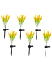 lumisky 6er-Set: LED-Solar-Gartenstecker ''Ferny'' in Gelb - (H)58 cm