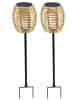 lumisky 2er-Set: Solar-Gartenstecker in Beige/ Schwarz - (H)71 x Ø 16,5 cm