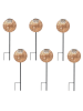 lumisky 6er-Set: LED-Solar-Gartenstecker "Agadir" in Gold - (H)45 cm