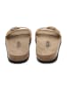 billowy Leren slippers beige