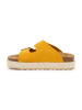 billowy Leren slippers geel