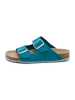 billowy Leren slippers turquoise