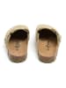 billowy Leder-Clogs in Beige