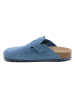 billowy Leder-Clogs in Blau