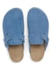 billowy Leder-Clogs in Blau