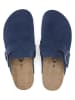 billowy Leder-Clogs in Dunkelblau