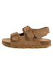 billowy Leren sandalen lichtbruin