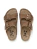 billowy Leren slippers beige