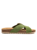 billowy Leren slippers groen