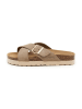 billowy Leren slippers bruin