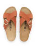 billowy Leder-Pantoletten in Orange