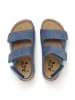 billowy Leder-Sandalen in Blau