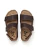 billowy Leder-Sandalen in Braun