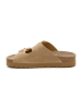 billowy Leren slippers beige