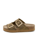 billowy Leren slippers bruin