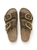 billowy Leren slippers bruin