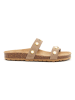 billowy Leren slippers beige