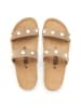 billowy Leren slippers beige