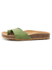 billowy Leren teenslippers groen