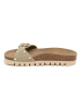 billowy Leren slippers beige