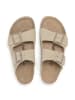 billowy Leder-Pantoletten in Beige