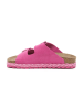 billowy Leder-Pantoletten in Pink