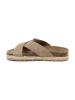billowy Leren slippers beige