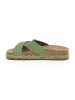 billowy Leren slippers groen