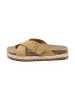 billowy Leren slippers beige