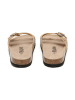 billowy Leder-Pantoletten in Beige
