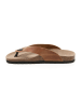 billowy Leren teenslippers lichtbruin