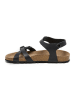 billowy Leder-Sandalen in Schwarz