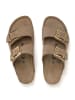 billowy Leren slippers beige