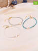 Pierres de Jade 3-delige set: vergulde armband met parels en kristallen