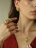 Pierres de Jade 3-delige sieradenset: ketting, oorstekers en ring