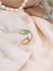 Pierres de Jade Vergold. Ring mit Perle und Kristallen