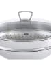 Fissler 3-delige set: roestvrijstalen wok met deksel en zeef "Nanjing"