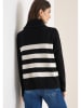 Cecil Rollkragenpullover in Creme/ Schwarz