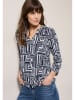 Cecil Blouse wit/donkerblauw