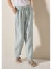 Cecil Linnen broek mintgroen/wit