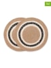 GAMUSI 2-delige set: placemats "Koraya" beige/zwart/crème