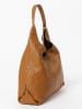 Anna Morellini Leren schoudertas "Nicolina" lichtbruin - (B)41 x (H)42 x (D)11 cm
