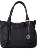 Mia Tomazzi Leder-Schultertasche "Comasina" in Schwarz - (B)35 x (H)30 x (T)9 cm