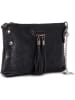 Mia Tomazzi Leren schoudertas "Navigli" zwart - (B)22 x (H)15 x (D)4 cm