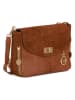 Mia Tomazzi Leren schoudertas "Dergano" cognackleurig - (B)26 x (H)21 x (D)10 cm