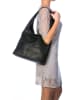 Lucca Baldi Leren schoudertas "Barga" zwart - (B)33 x (H)32 x (D)16 cm