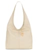 Lucca Baldi Leren schoudertas "Barga" beige - (B)33 x (H)32 x (D)16 cm