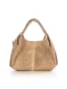 Lucca Baldi Leren schoudertas "Pitigliano" taupe - (B)41 x (H)34 x (D)30 cm