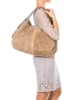 Lucca Baldi Leren schoudertas "Pitigliano" taupe - (B)41 x (H)34 x (D)30 cm
